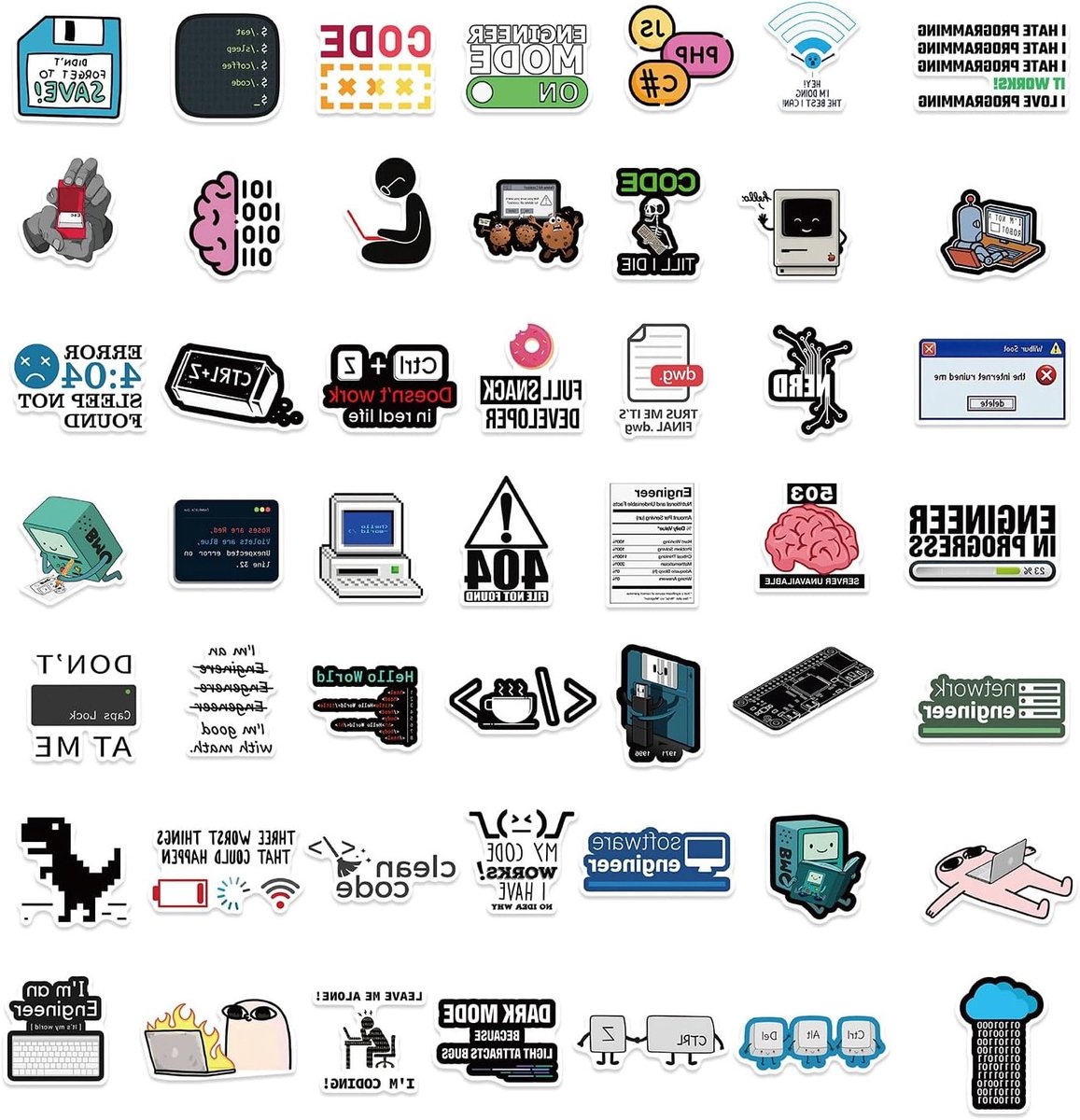 50 Stuks Waterdichte IT Stickers voor Laptop, Fiets en Skateboard - Graffiti en Motorfiets Stickers voor Kinderen en Tieners
