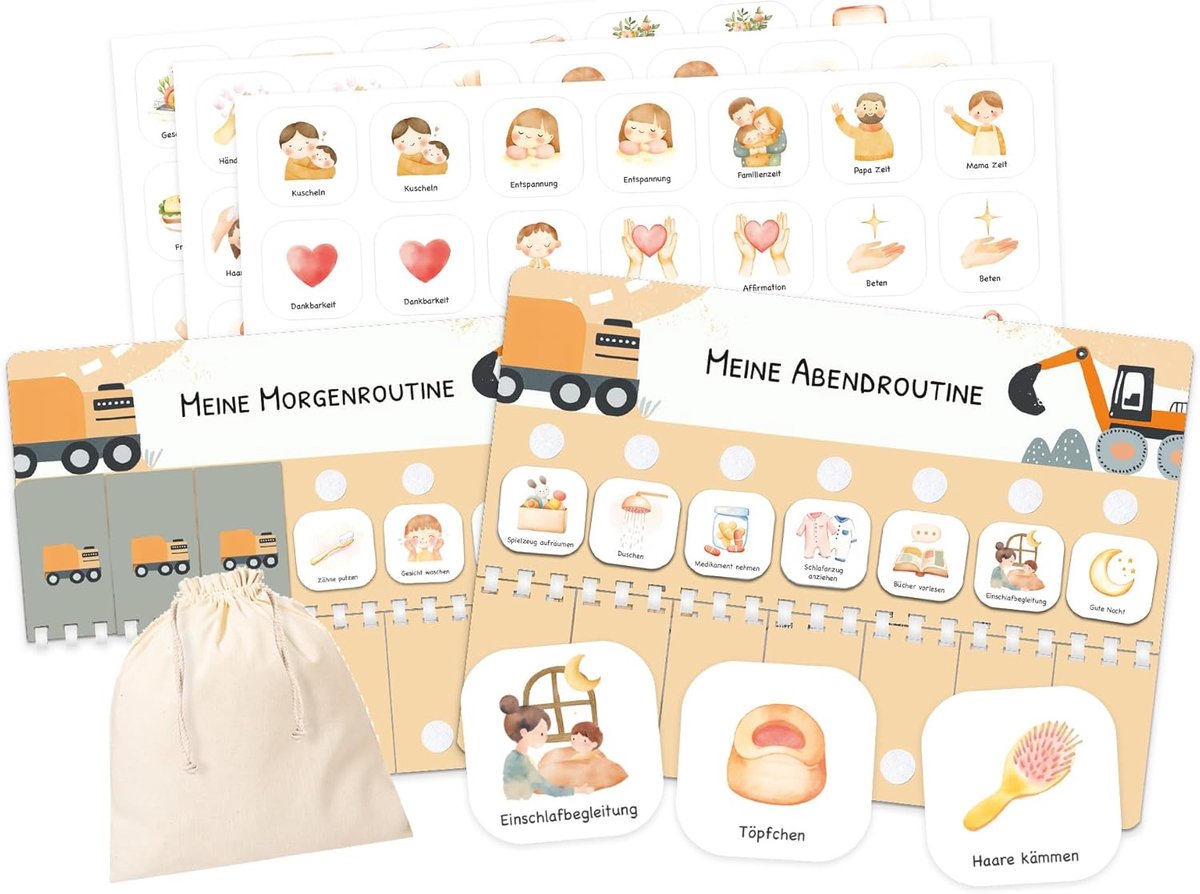 SnelShoppen - Routine Planner voor Kinderen - Ochtend en Avond Routine Planner met 105 Symbolen - Montessori Planner voor Kinderen - Dagstructuur en Z