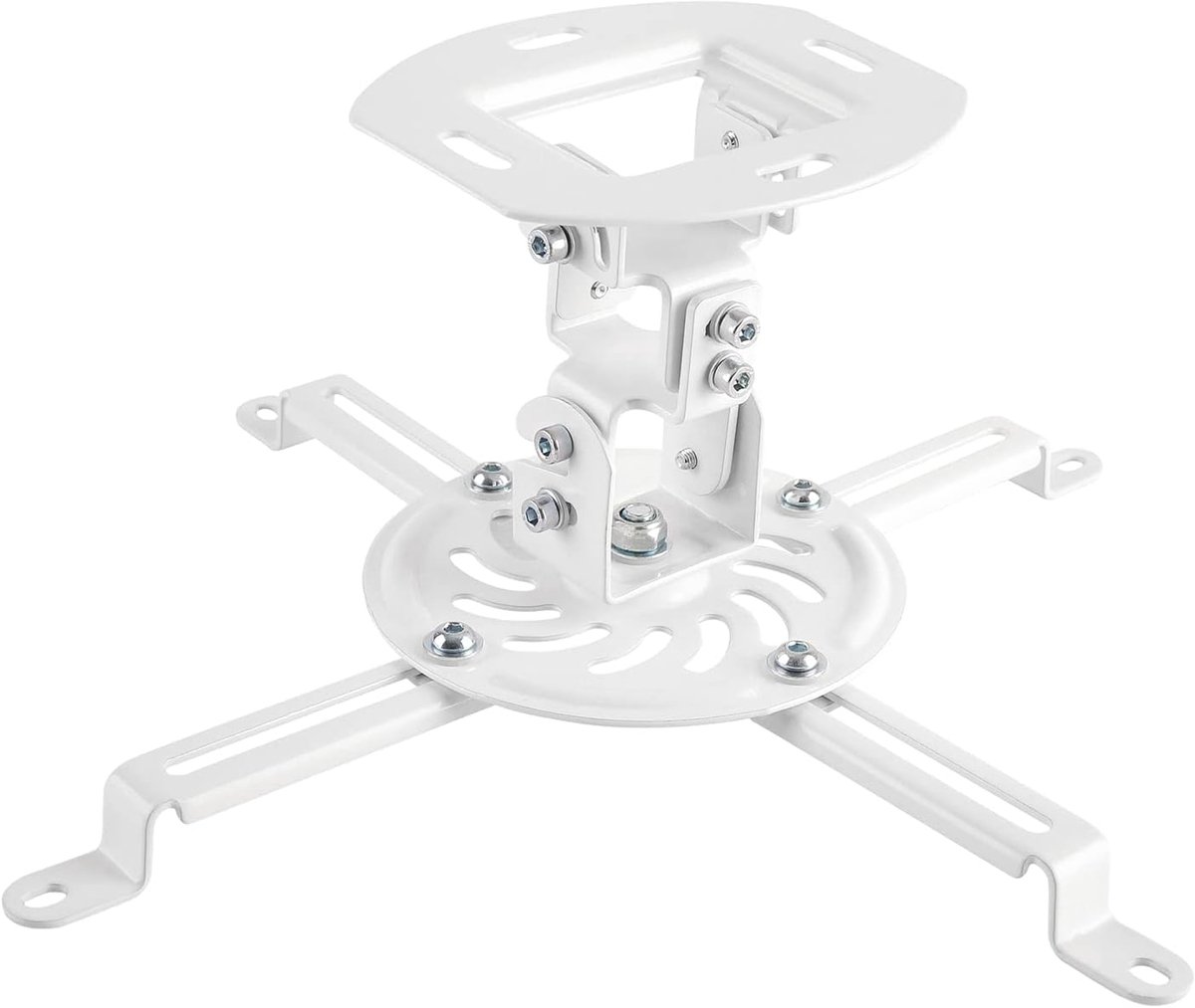 SnelShoppen - Perfecte Projector Houder voor Plafondmontage - 15°/15° Tilt, 360° Rotatie, Max. 13.5 kg, Wit, Ideaal voor Thuisbioscoop, Presentaties e