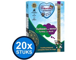 20x Renske - Vers kalkoen met eend - tetra 375gr - Hondenvoer Natvoer - 375 g