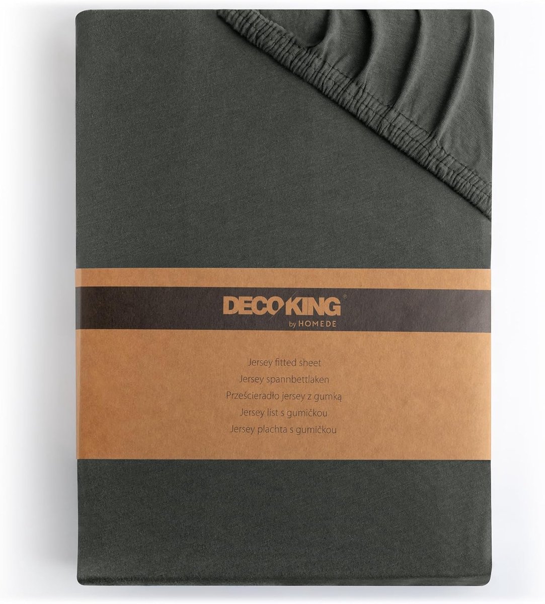 Thijox - Hoeslaken 200x220-220x240 cm 100% Gekamd Katoen Jersey Zacht Antraciet Amber - Perfect voor Bedden en Logies