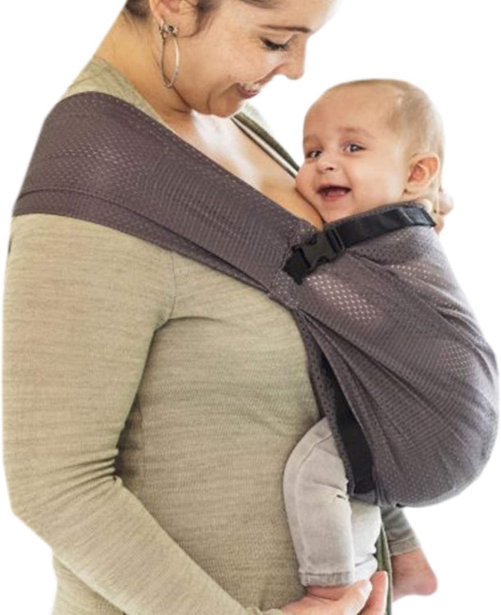 SnelShoppen - Unisex Schoudertas voor Baby's en Peuters, Grijs, Comfortabele Draagervaring, Ademend Polyester, Geschikt voor 0-2 Jaar, Maximaal 15 kg