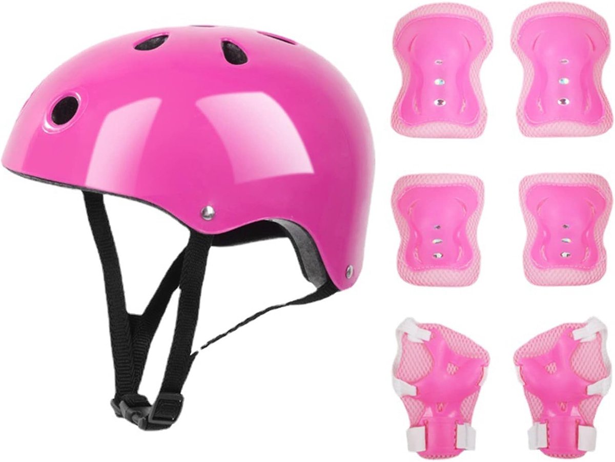 Thijox - Helmset voor Kinderen - Beschermende Uitrusting met Elleboog- en Kniebeschermers voor Loopfiets, Scooter, Rolschaatsen - Ventilatieopeningen,