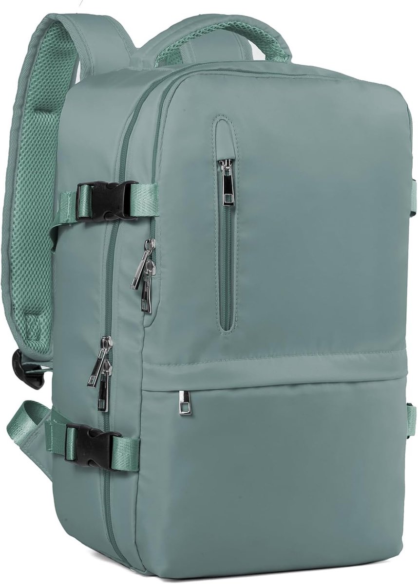 Thijox - Reisrugzak 40x30x20 voor Vliegtuig - Diefstalbestendige Handbagage Rugzak voor Dames en Heren met Laptopvak - Ideaal voor Weekendtrips en Kor