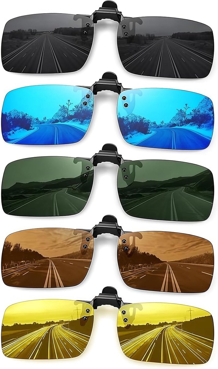 SnelShoppen - Multifocale Zonnebril Clip-On voor Mannen - UV Bescherming - 5 Kleuren - Perfect voor Vissers, Wandelaars en Buitenactiviteiten