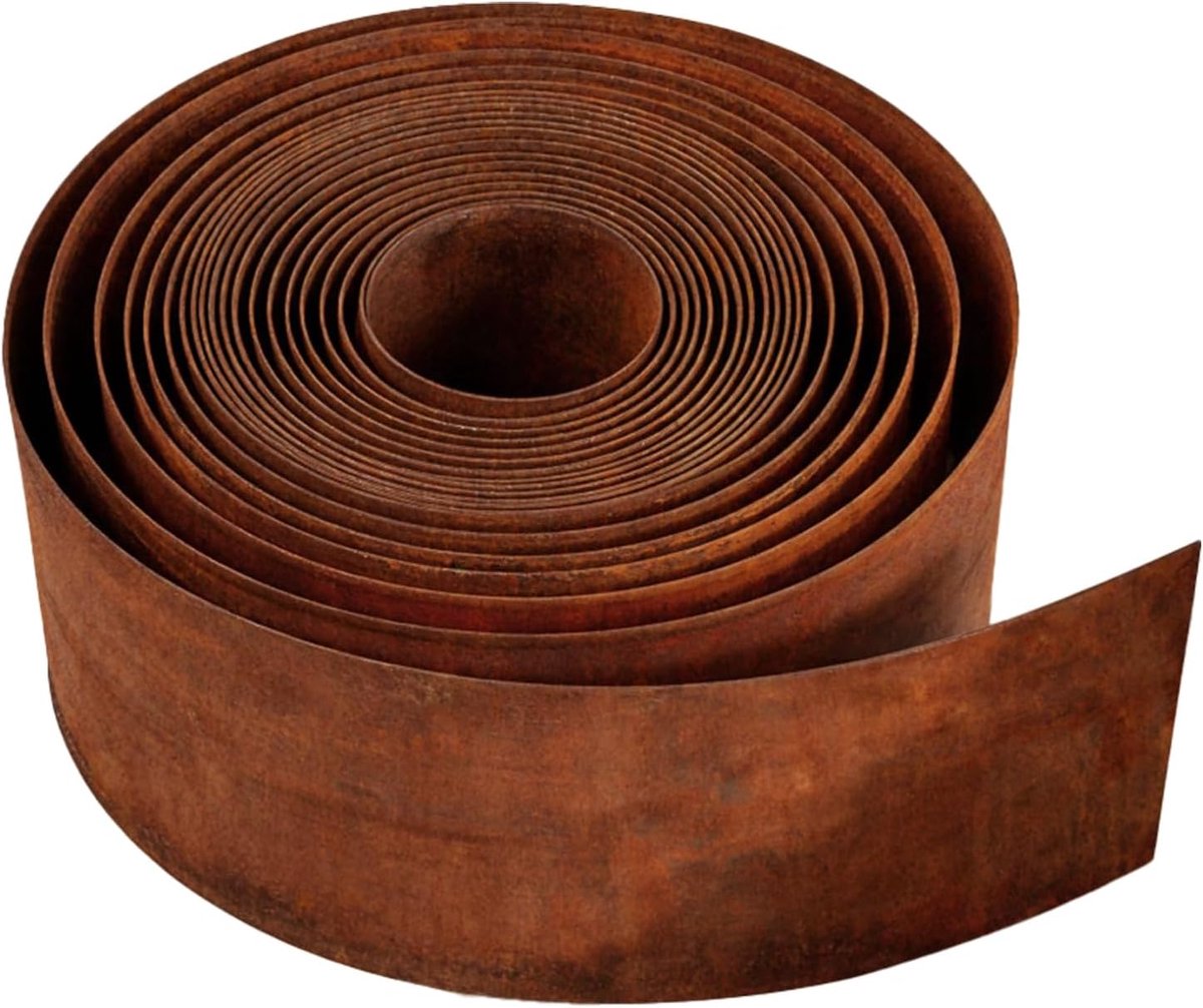 SnelShoppen - Corten Staal Tuinrand - Tuinborder - Stevige en Duurzame Randafscheiding - 1 Stuk - Ideaal voor Tuin, Bloembedden en Opritten