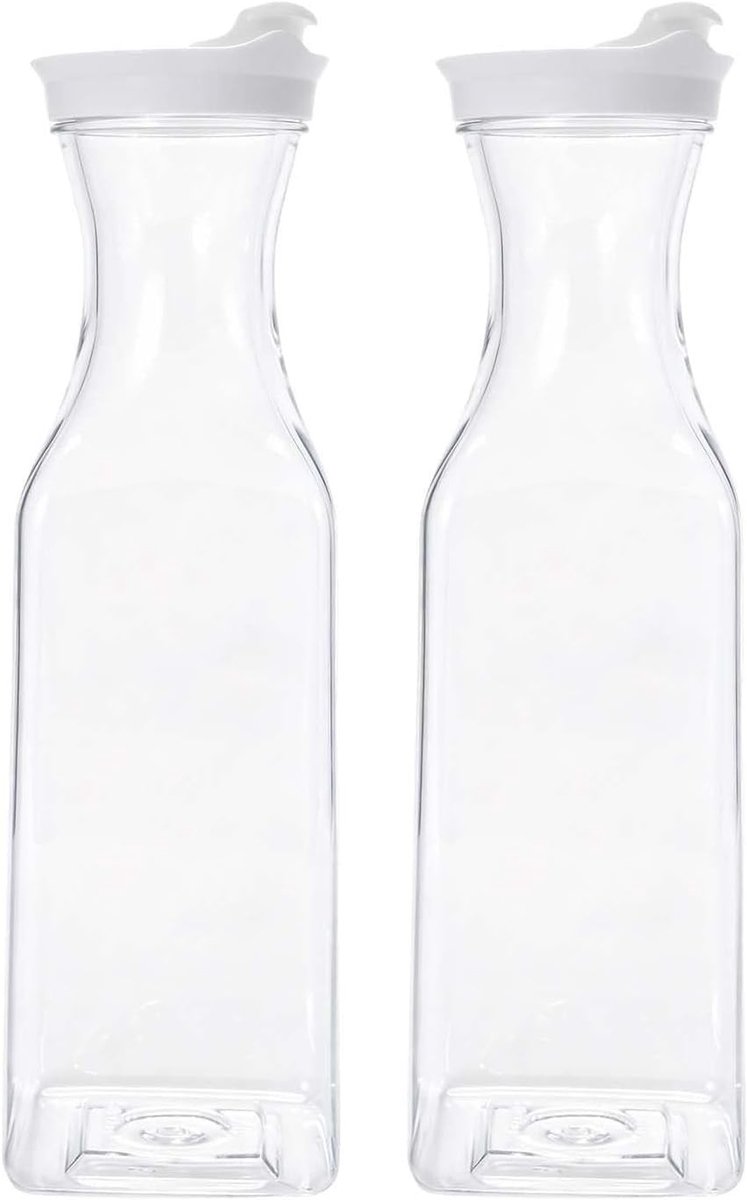 Wasmiddeldispenser - Transparant - 1,5 L - Herbruikbare PET-Kunststof Dispenser met Draaideksel - Voor Vloeibaar Wasmiddel en Poeders