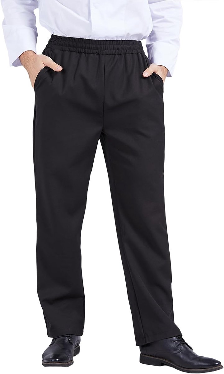 Koksbroeken unisex - zwart - elastische taille - perfect voor in de keuken - ShopVlot