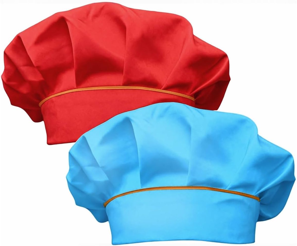 2-delige set kinderkoksmutsen - katoen - verstelbare bakkersmutsen - feestaccessoires voor koken en bakken - ShopVlot