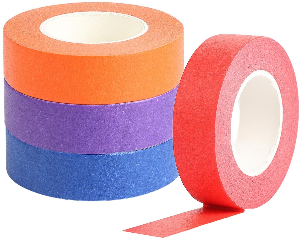 Solidchoice - Set van 4 Kleurrijke Decoratieve Tape voor Creatieve Projecten