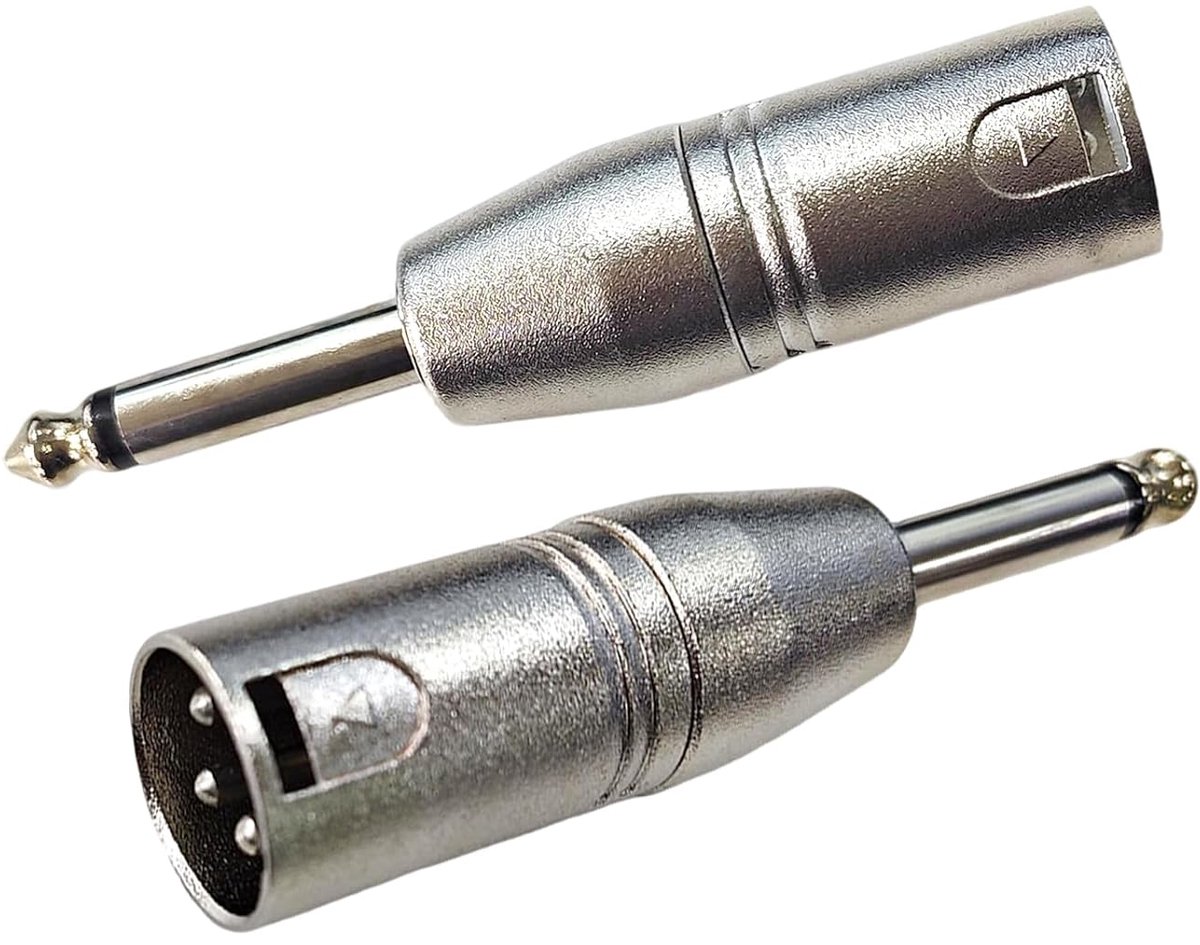 XLR naar 6.35mm jack adapter - 2 stuks - symmetrische verbinding - essentieel voor audio professionals - ShopVlot