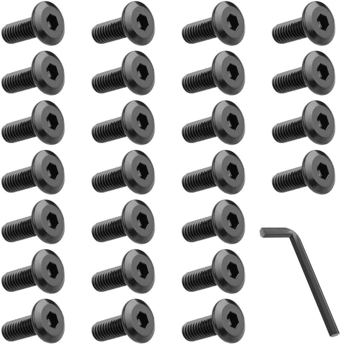 Solidchoice - Set van 25 M6 Hex Socket Schroeven met Sleutel