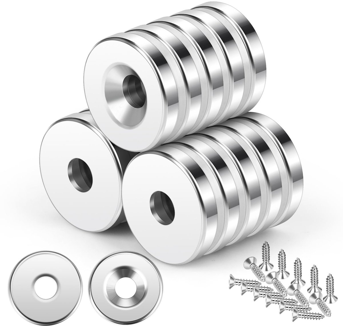 Solidchoice - Set van 15 Neodymium Sterke Magneten met Gaatjes