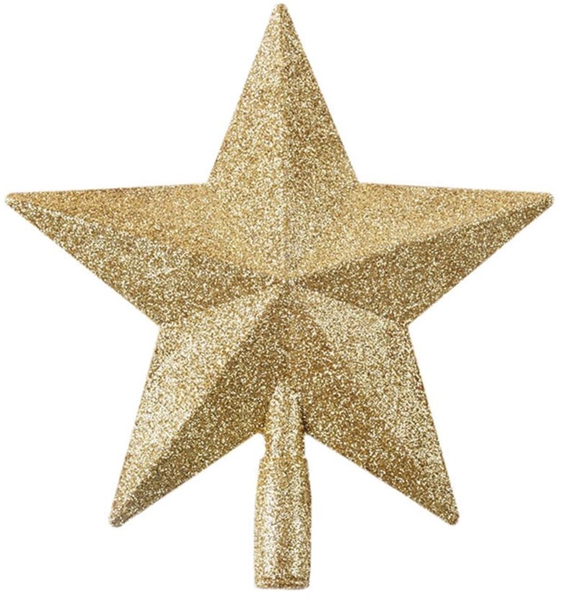 Solidchoice - Glitter Ster Kerstboomtopper van 15 cm in Goud