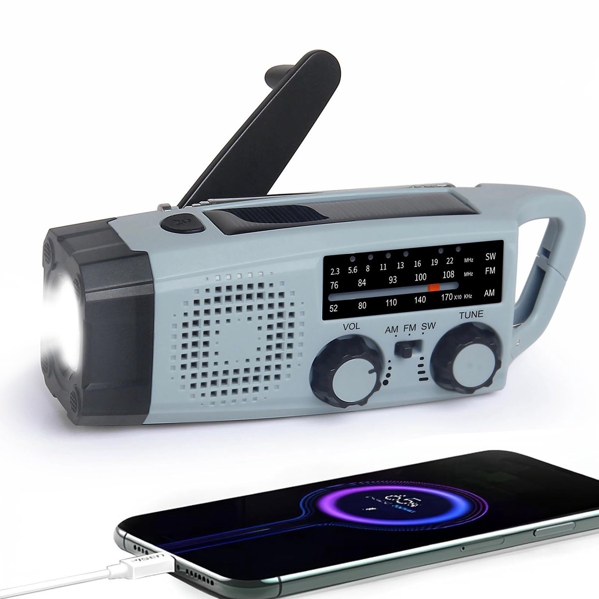Solidchoice - Draagbare Solar Radio met Powerbank en SOS Alarm