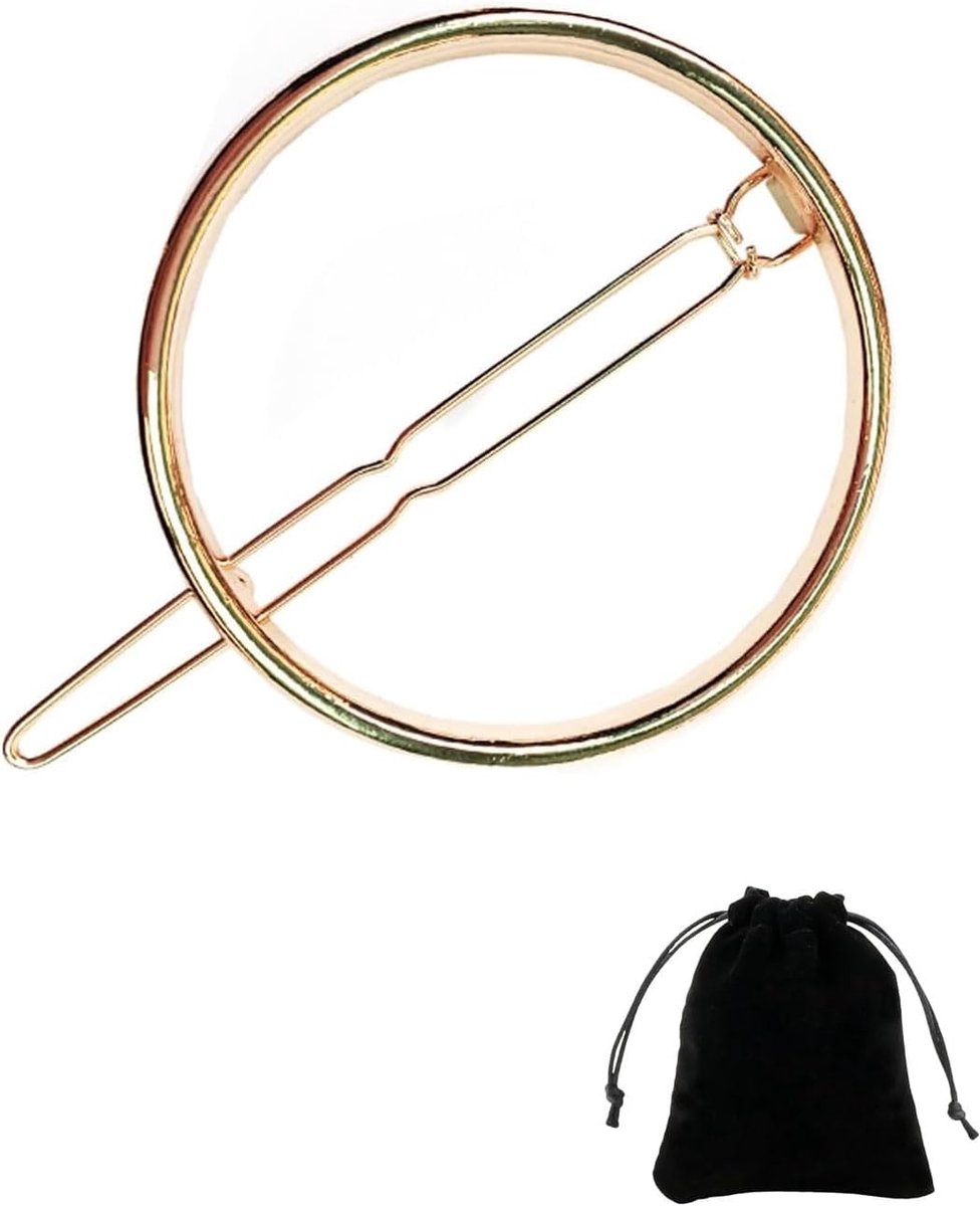 Haarspeld rond hol - Minimalistisch geometrisch - Metaal goud - Elegante haaraccessoire voor vrouwen - ShopVlot