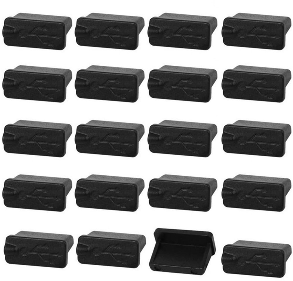 Solidchoice - 20 Stuks USB A Type Stofdoppen in Zwart