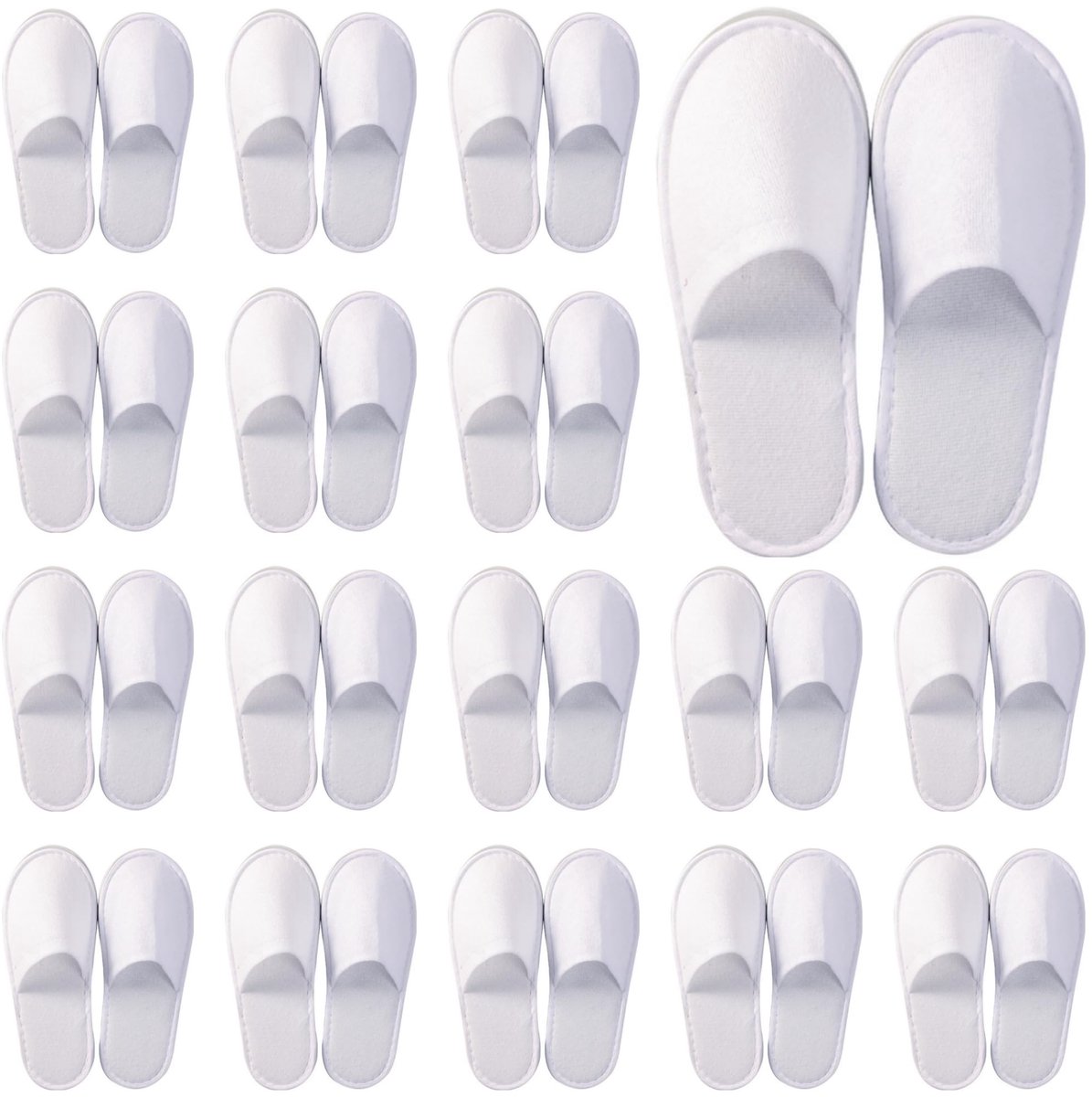Solidchoice - 24 Stuks Wegwerpslippers voor Gasten en Spa's