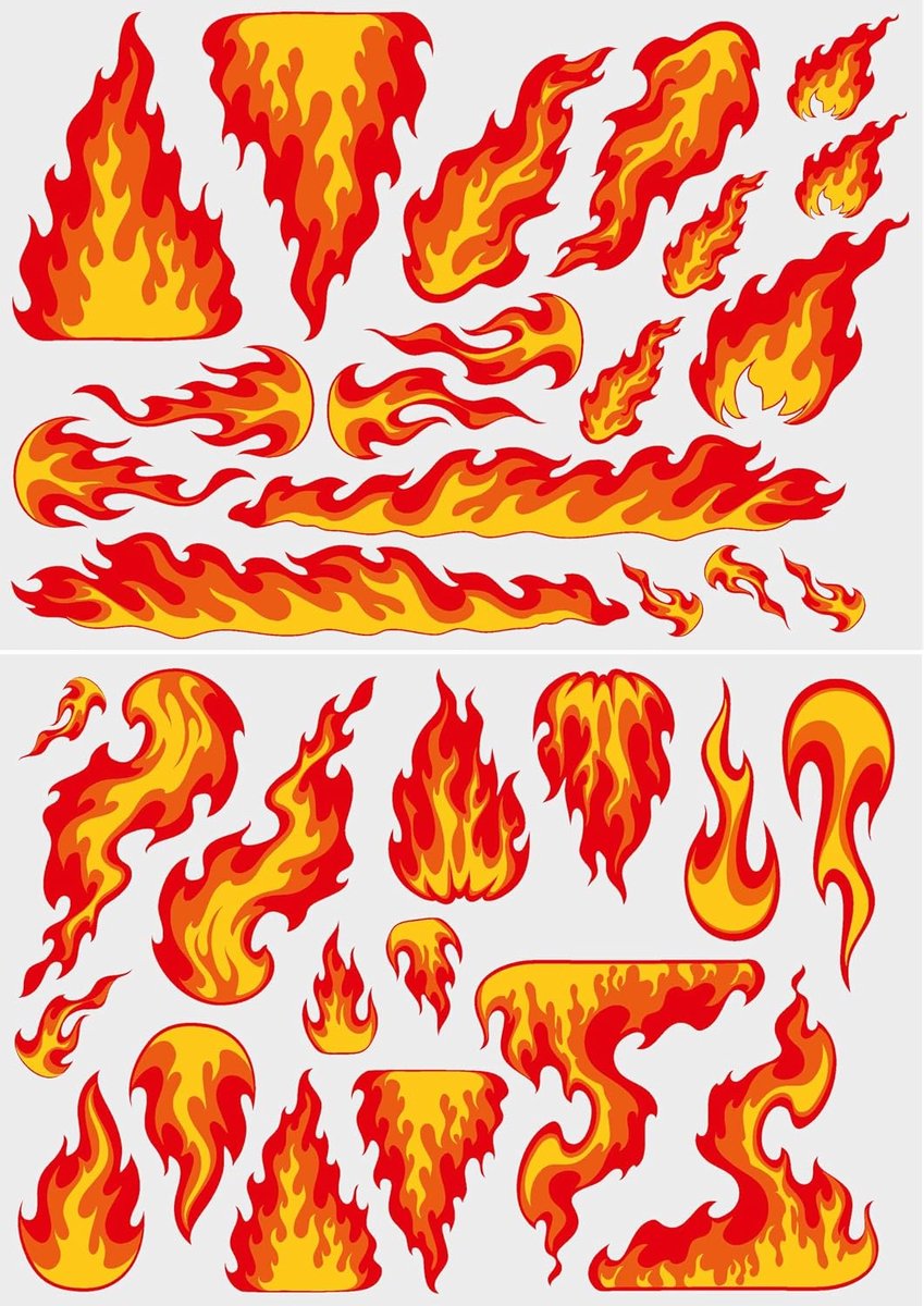 Vlammen Sticker Set - UV gelamineerde stickers - Voor auto, fiets en motor - Creëer een unieke uitstraling - ShopVlot