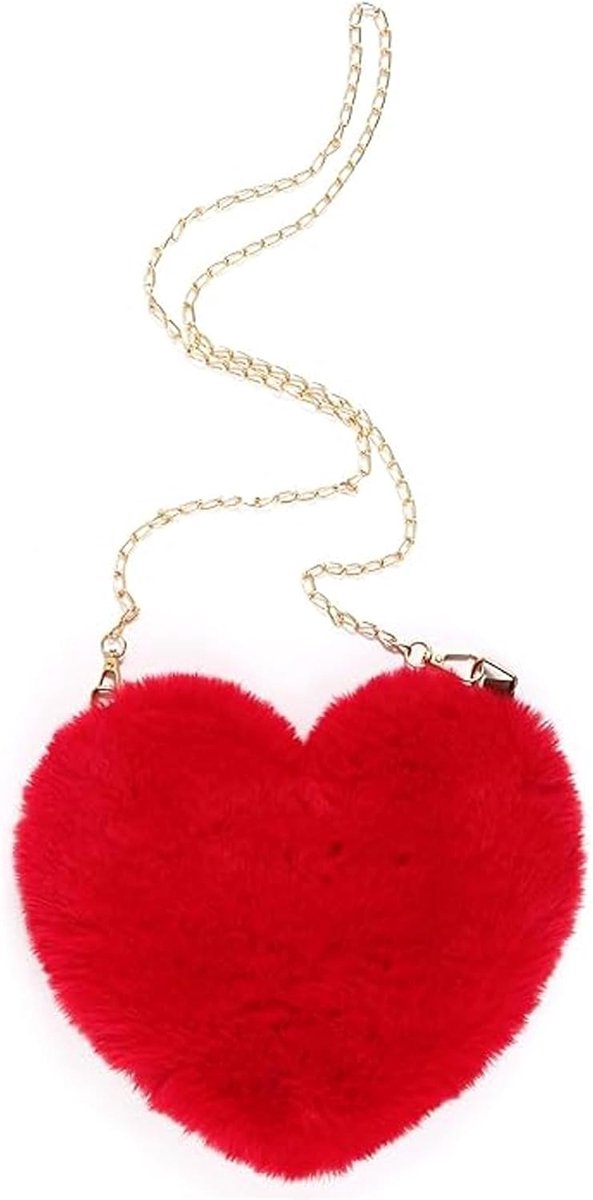 Handtas dames pluche hart - schoudertas klein - schattige harttas - ideaal voor dagelijks gebruik - ShopVlot
