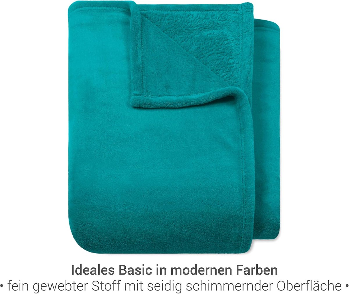 Knuffeldeken 150 x 200 cm - coral fleece - extra zacht en fluffy - ideaal voor warme avonden - ShopVlot