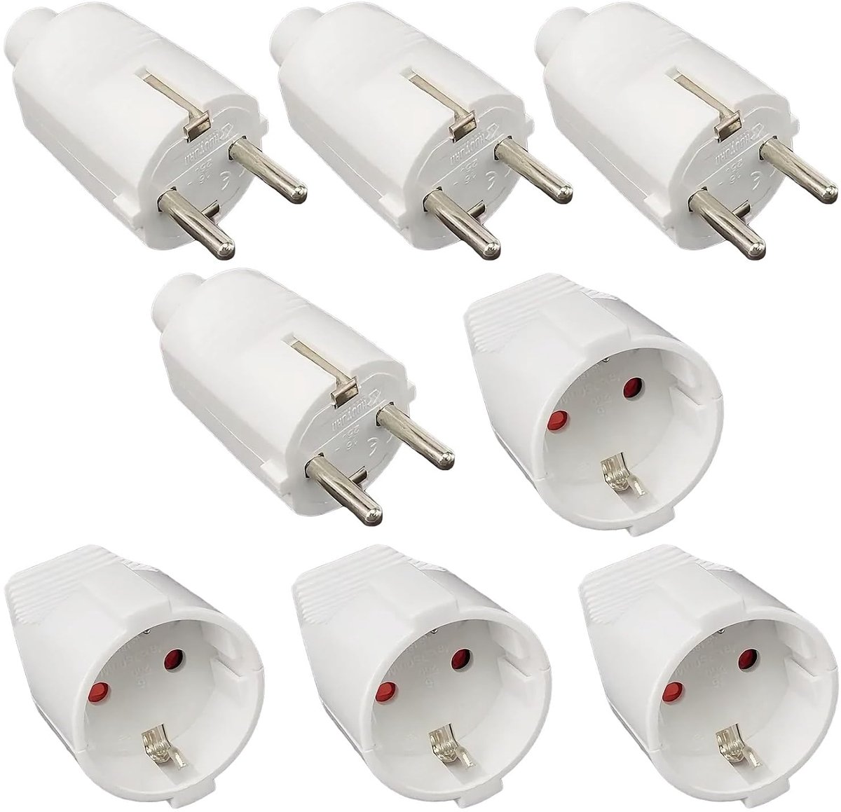 Schuko plug koppeling 250 V - 16 A rubber - waterdicht IP54 - veilig buitengebruik - ShopVlot