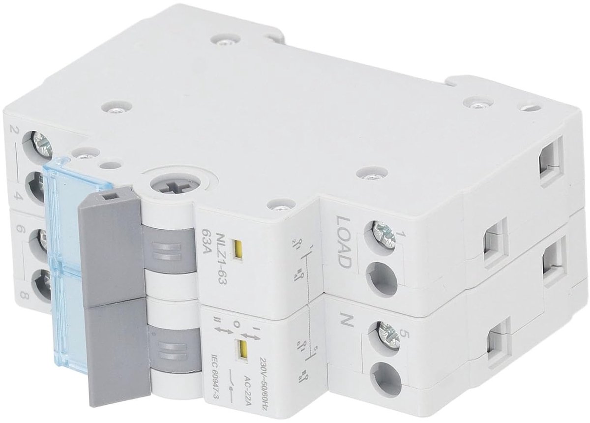 Double Power Transfer Switch 63 A - Handmatig - DIN Rail Montage - Betrouwbare energieoverdracht - ShopVlot