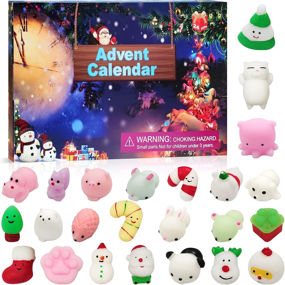 Mochi dieren adventskalender - 24 schattige figuren - verrassingen voor kinderen - ideaal kerstcadeau - ShopVlot