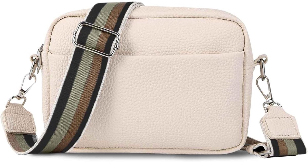 Crossbody bag dames - leren handtas - verstelbare brede elastische schouderband - perfect voor dagelijks gebruik - ShopVlot