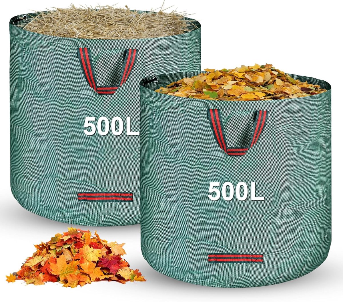 Tuinafvalzakken 500 ml - Opvouwbaar polypropyleen - Met handgrepen - Ideaal voor tuinonderhoud - ShopVlot