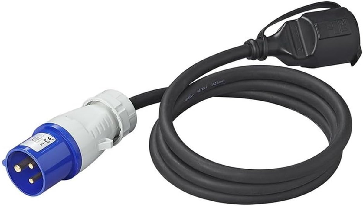 Adapter cable 150 cm 3 x 2.5 mm² from CEE plug to Schuko socket caravan camper - ShopVlot