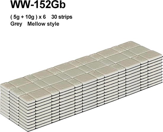 WW-152Gb (5g+10g) x 6 Self Adhesive Stick-on Wheel Weight Soft Style 30 Strips - ShopVlot — afbeelding 3