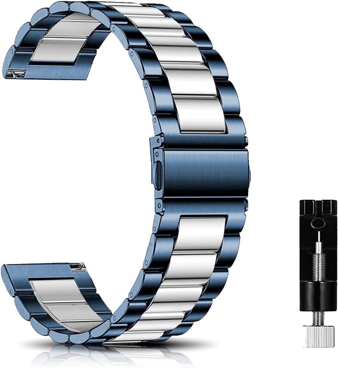 CeiBand Bandje voor smartwatch, 20 mm, 18 mm, 22 mm, verstelbare metalen armband van roestvrij staal, reservearmband - ShopVlot