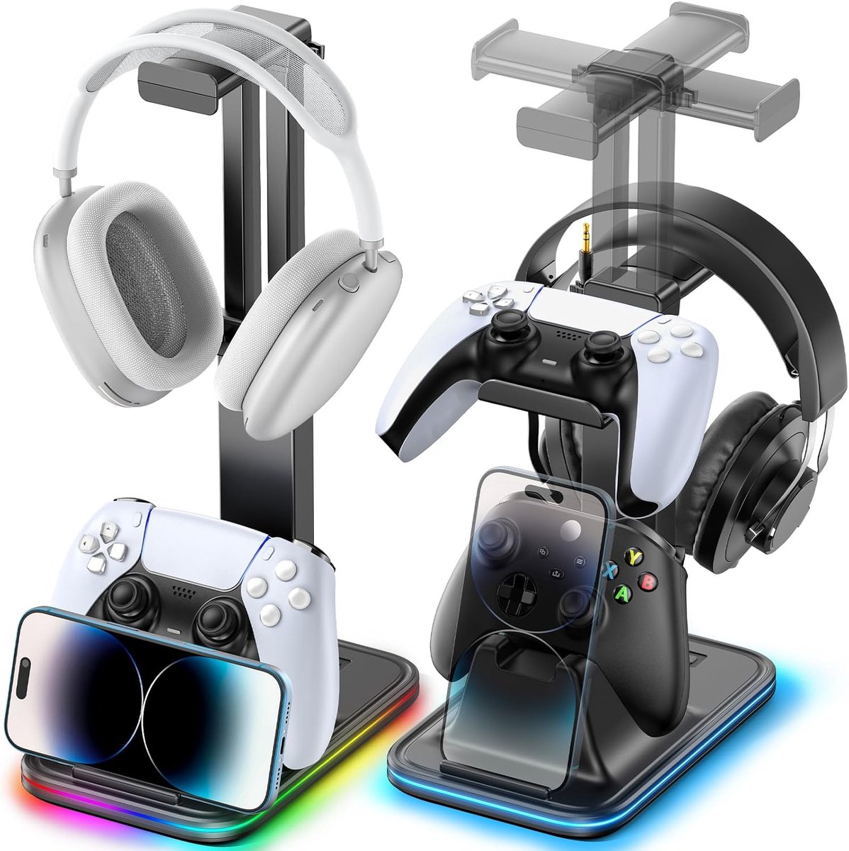 OIVO VGA DESIGN Standaard voor hoofdtelefoon en joystick, in hoogte verstelbaar, gaming-hoofdtelefoonhouder met - ShopVlot