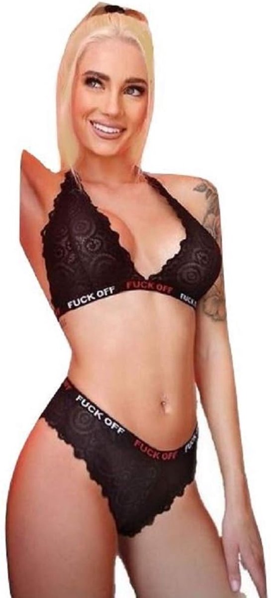 Vibes Off Bralette with Matching Trousers, Black, 1 Piece - ShopVlot