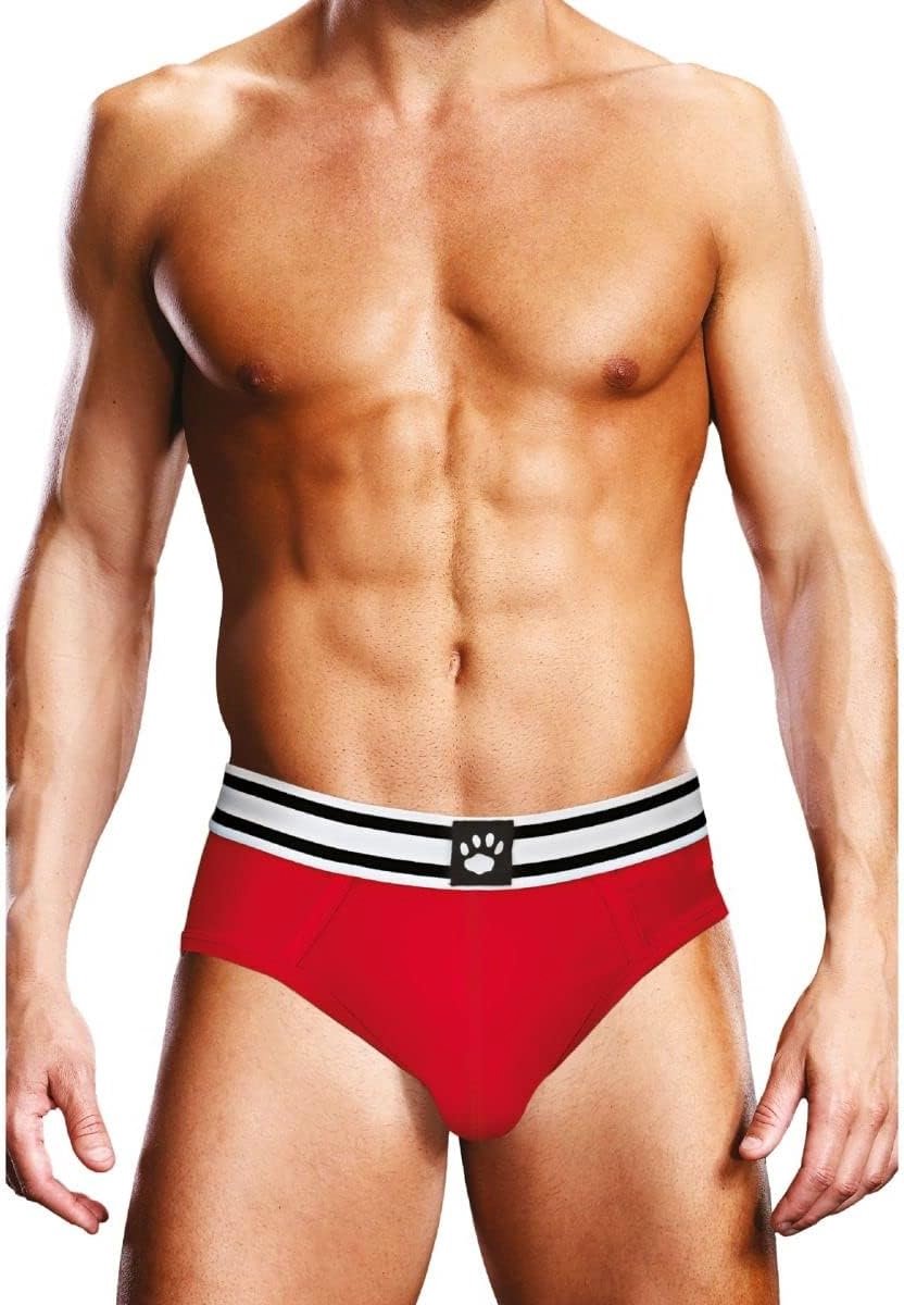 Prowler - Red Brief, with black and white waistband featuring the Prowler Paw Logo - ShopVlot