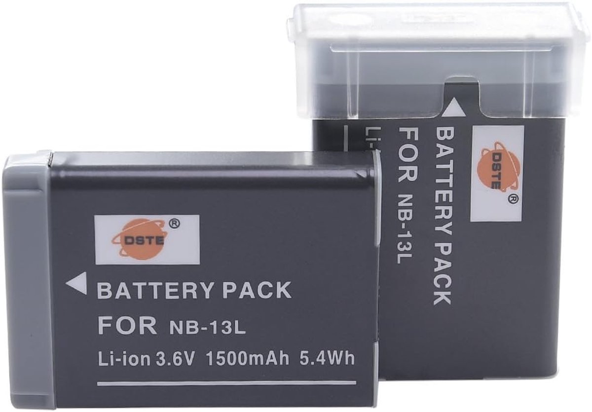 DSTE 2-Pack NB-13L NB-13LH Battery Compatible with Canon G5X, G7X, G9X, G5X Mark II, G7X Mark II, G9X Mark II - ShopVlot