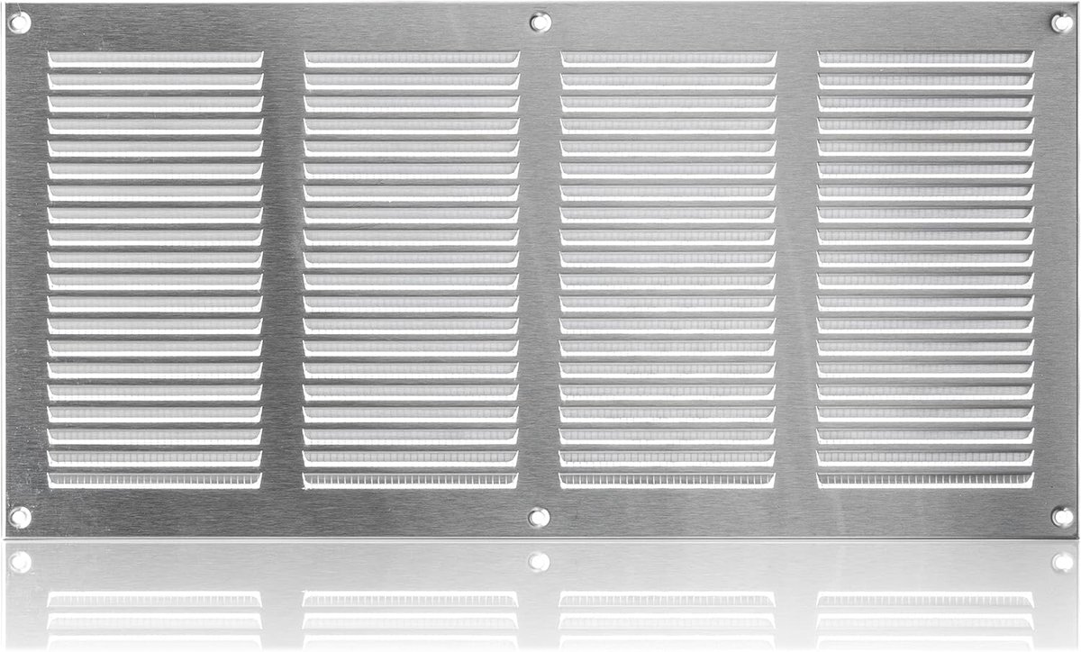 400x200mm Stainless Steel Ventilation Grille with Mosquito Mesh - Metal Ventilation Grills - ShopVlot