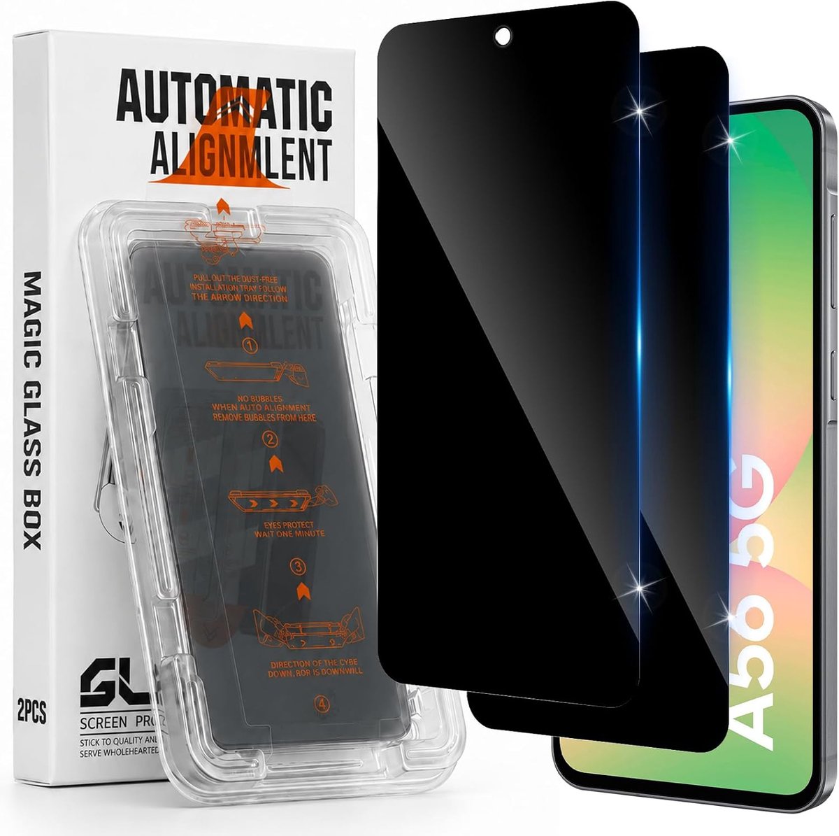 Beschermfolie voor Samsung Galaxy A56/A36 5G, voor pantserglas, autoinstallatie, 9H hardheid, luchtbelvrij - ShopVlot