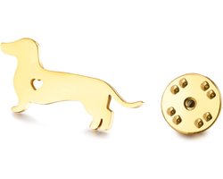 TEAMER Leuke Hart Teckel Broche Rvs Worst Hond Broche Pins Teckel Lover Pet Animal Sieraden Voor Vrouwen Mannen - ShopVlot