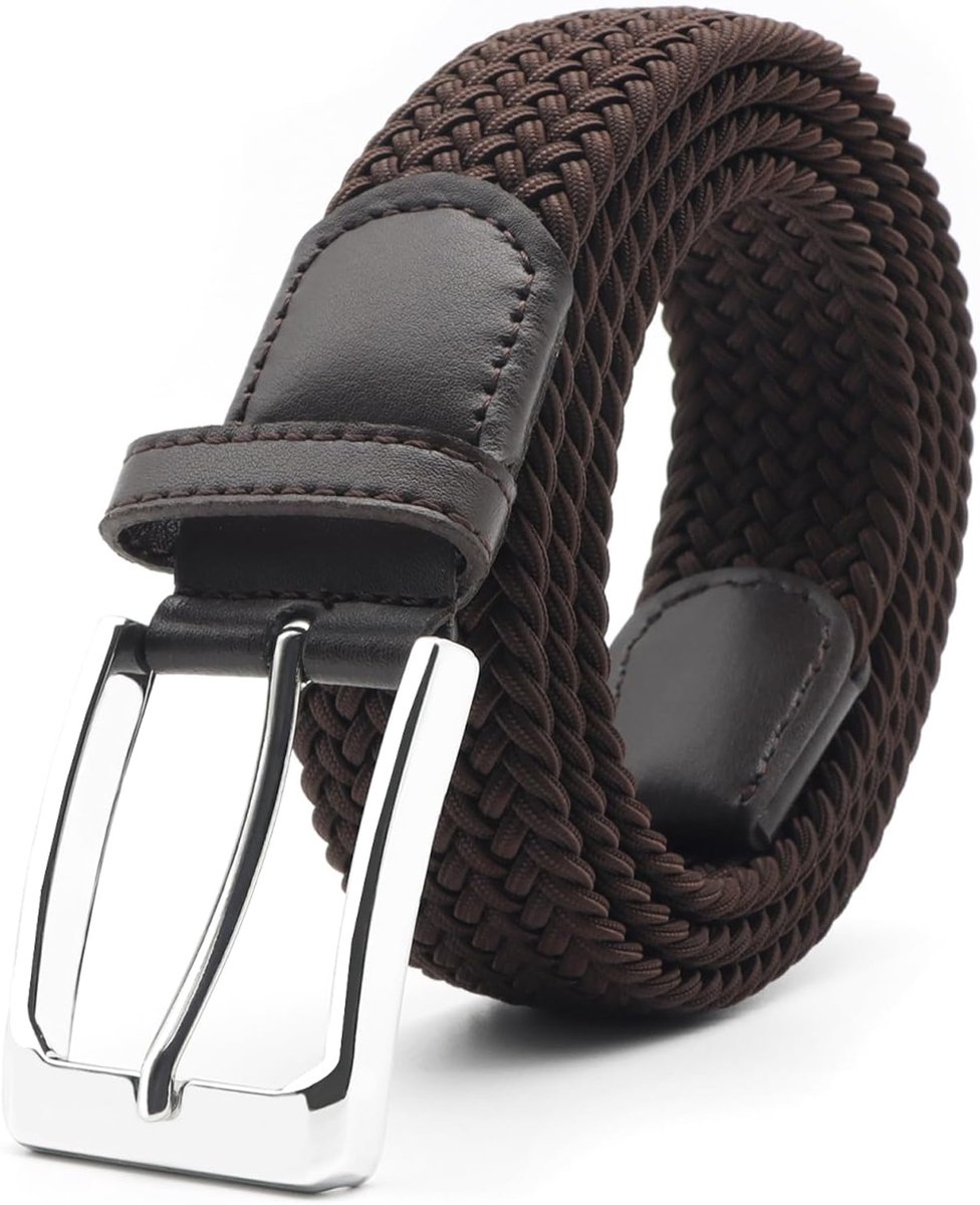 Woven Elastic Band, Length 100-130cm, Fabric Width 3.2cm, Coffee Brown - ShopVlot
