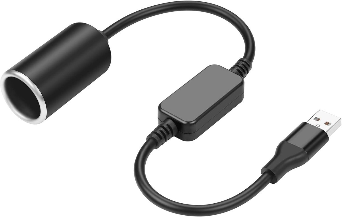 GINTOOYUN 24W USB A Male to 12V Cigarette Lighter Booster Cable Pedestal Adapter Power Cord for Dashcam, GPS, Car Led - ShopVlot