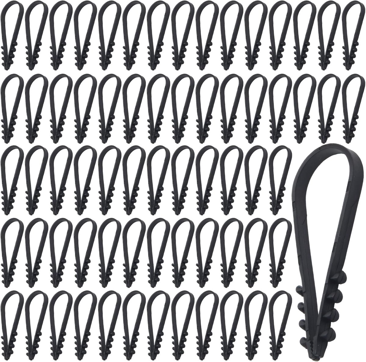 Ringe, klemmen, kabelbevestigingen, 200 stuks, 3-13 mm, zwart - ShopVlot