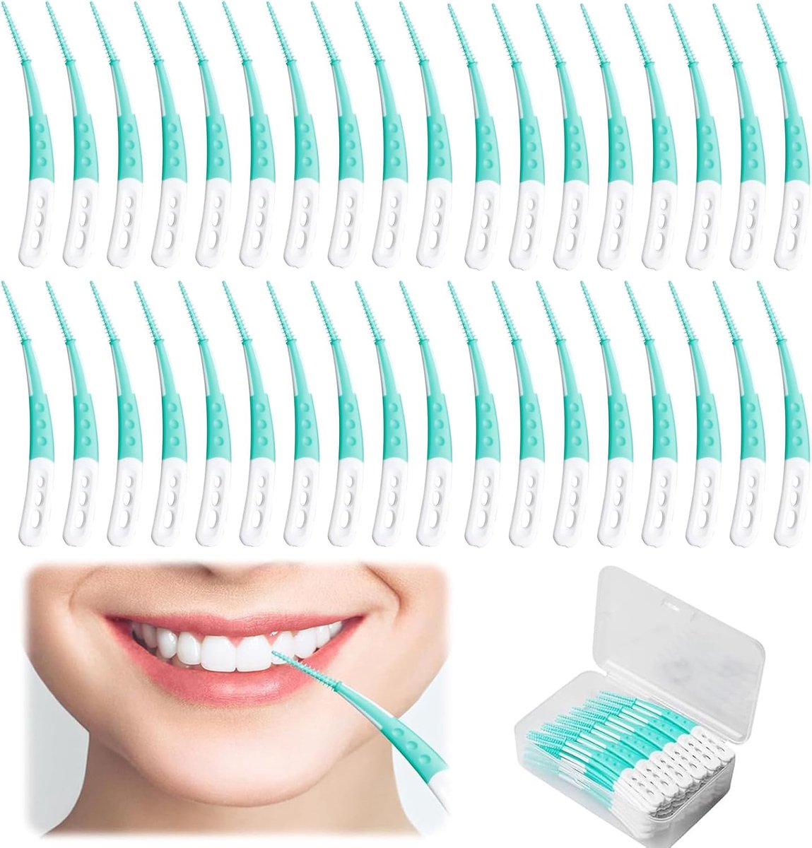 60pcs Silicone Interdental Brushes Dental Toothpicks, Interdental Brushes, Silicone Toothpicks, Oral Tooth Cleaning - ShopVlot