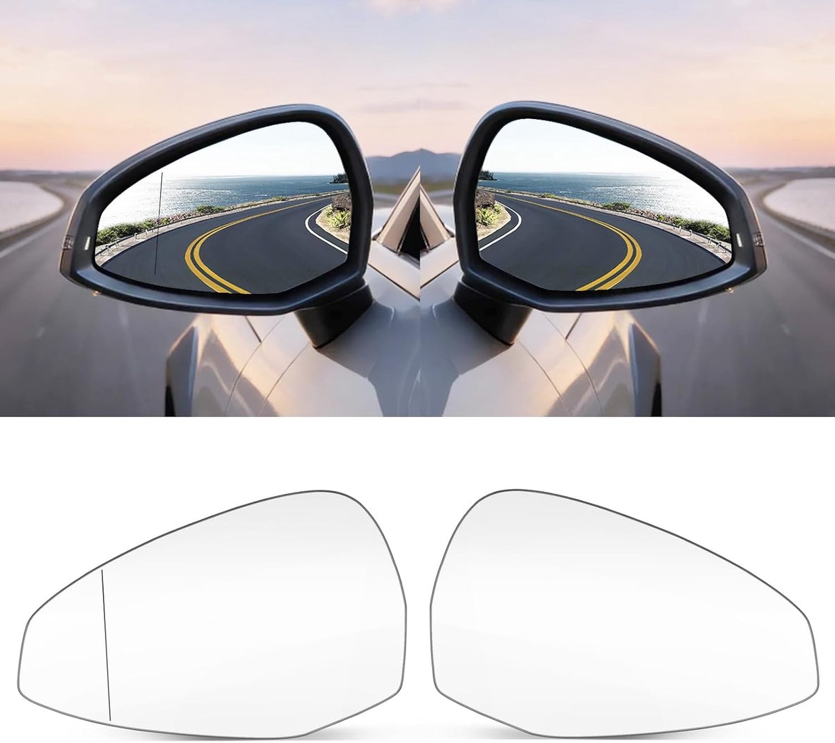 TTCR-II Spiegelglas bestuurderszijde, verwarmbaar, compatibel met Audi A4 S4 B9 8W 2016-2023, A5 S5 RS5 F5 2017-2024 - ShopVlot