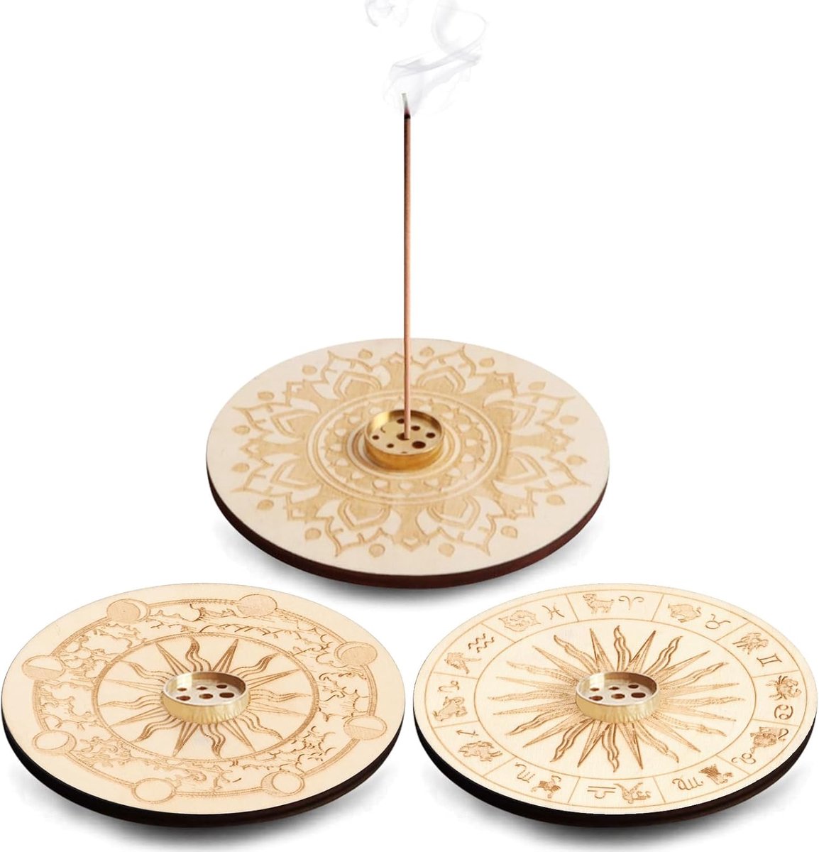 Incense Stick Holder, 3 Pcs Wooden Incense Stick Holder, Incense Burner, Incense Stick Holder with Ash Catcher, Ideal - ShopVlot
