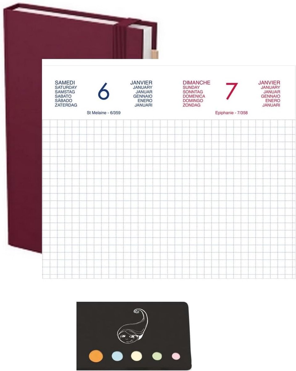 Construction site calendar set 2023 Civil January to December, 15 x 9 cm, 1 day per page + index self-adhesive flower - ShopVlot