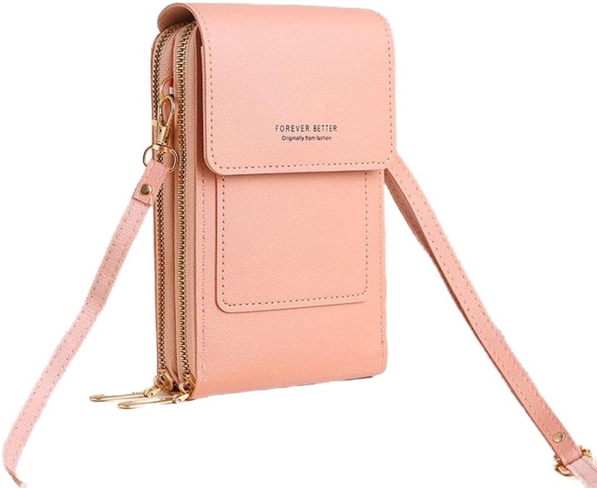 Mobile Phone Shoulder Bag, 1 Piece Small Mobile Phone Crossbody Touch Screen Shoulder Bag Mobile Phone Bag Leather - ShopVlot