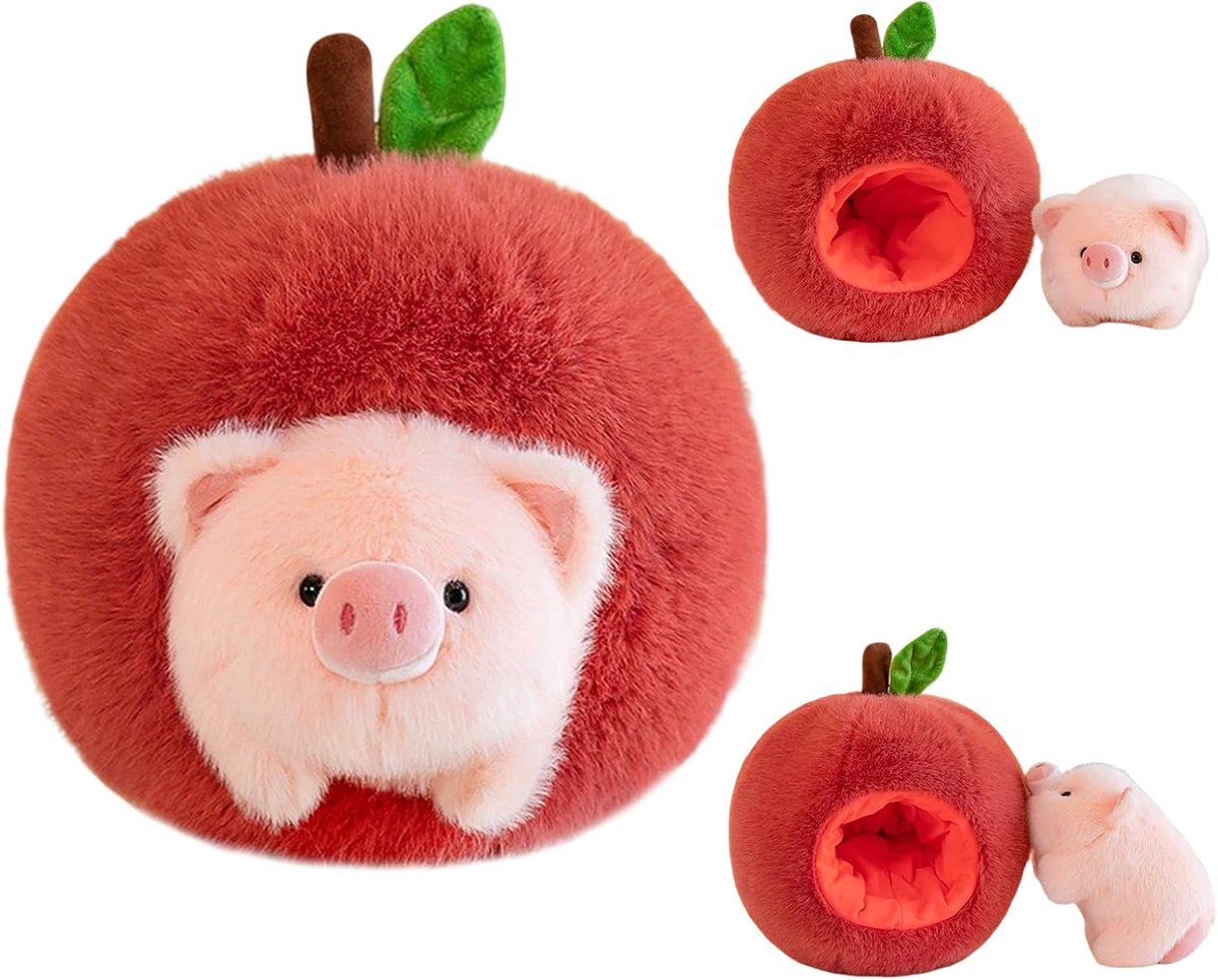 Pluche varken 18 cm - roze - multifunctioneel - schattig en zacht - ShopVlot