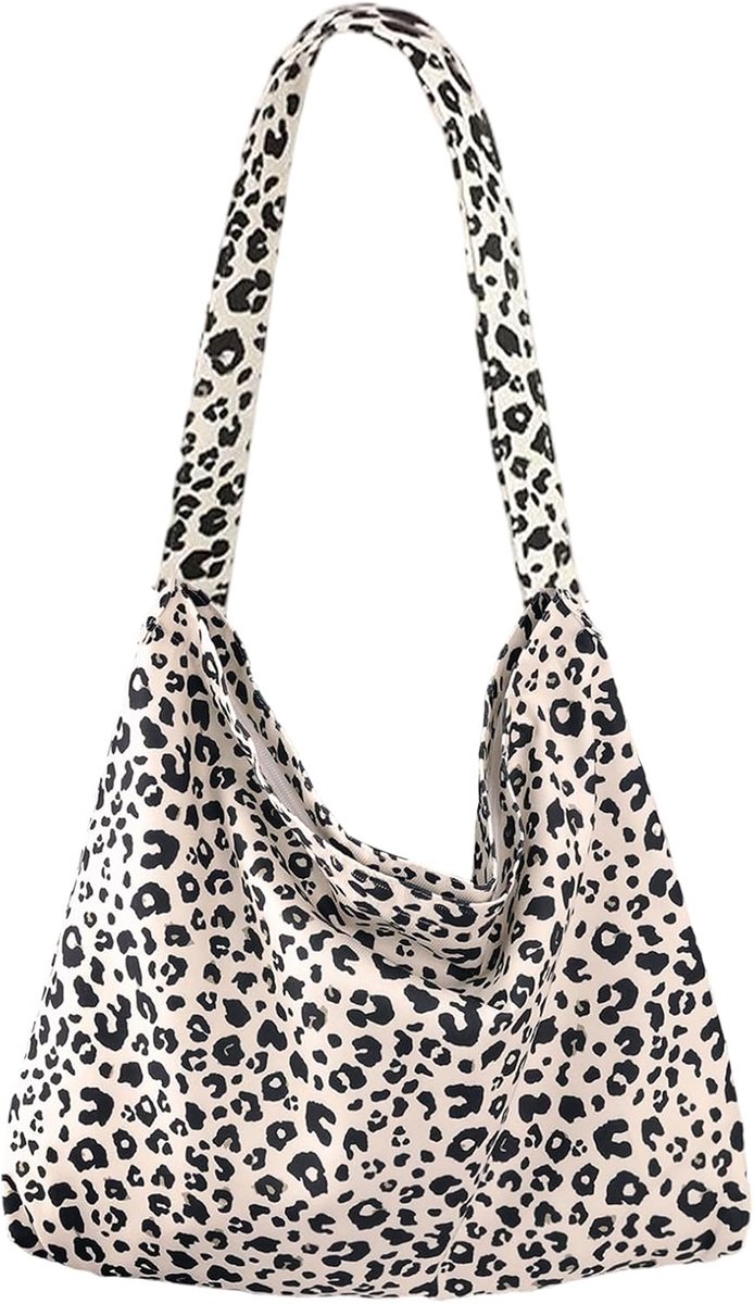 Shopper XL leopardprint - corduroy - opvouwbaar - trendy handtas - ShopVlot